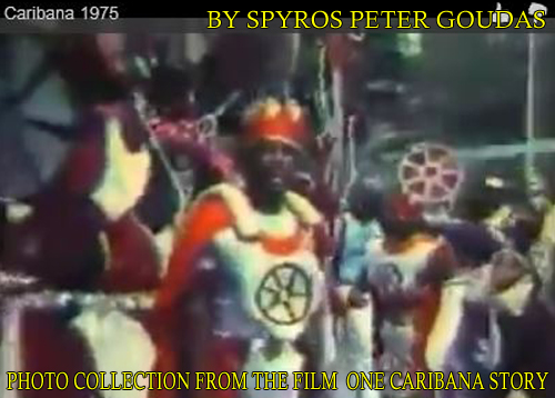 This photo portrays part of the 1975 Caribana Film and the book written by Spyros Peter Goudas, titled, One Caribana Story
