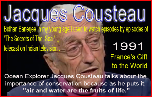 Ocean Explorer Jacques Cousteau talks about the importance of conservation because as he puts it,