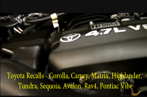 Toyota Recalls - Corolla, Camry, Matrix, Highlander, Tundra, Sequoia, Avalon, Rav4, Pontiac Vibe  Flyermall