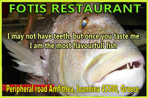 Fotis is a family restaurant with a wide variety of tasty dishes.do not miss this restaurant should you ever happen to be near Ioannina city.