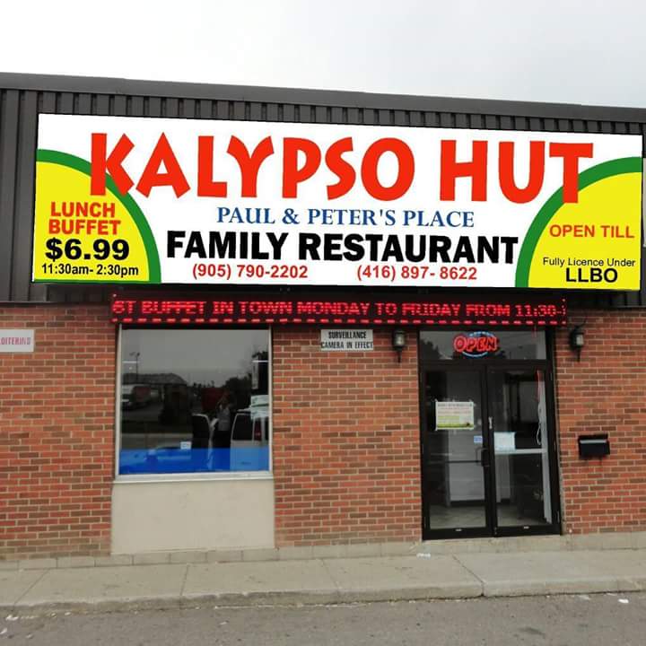 KALYPSO HUT FAMILY RESTAURANT MISSISSAUGA ONTARIO.  POSTED IN FLYERMALL.