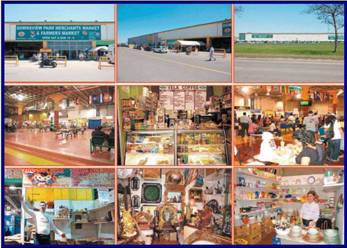 DOWNSVIEW PARK MERCHANT MARKET Over 600 friendly vendors offering unique merchandise from around the world and a farmer's market.  Find bargains in consumer electronics, fashion clothing, jewelry, home furnishings, cosmetics, housewares, food produce and our new antique market.