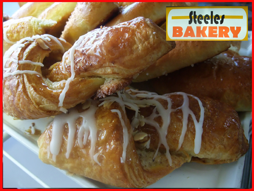 Stop by Steeles Bakery and enjoy our variety of breads and pastries, and much more. We hope to see you soon.