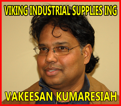 VAKEESAN-KUMARESIAH Viking INDUSTRIAL SUPPLIES was established in 1996 on principles and values of maintaining high standards of customer service, quality, reliability and integrity.  We are a leading distributor of janitorial, packaging, restaurant and retail supplies.  Through our innovative thinking, marketing and, above all, our sincere commitment to customer service has made us the business we are today.  We constantly look forward to improving and shaping the company that we will be tomorrow.